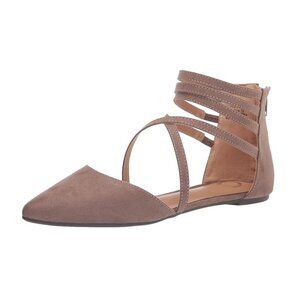 NiB Journee Women's Marlee Strappy Flat Sandals Taupe Size 7 M $80 RY1376